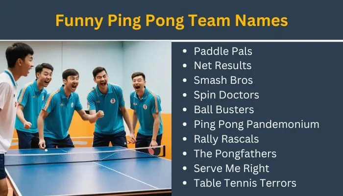 Funny Ping Pong Team Names