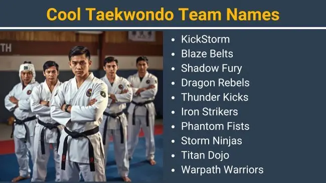 Cool Taekwondo team names