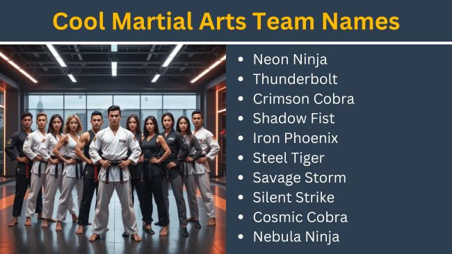 Cool martial arts team names