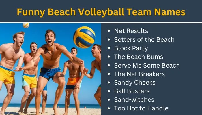 Funny beach volleyball team names