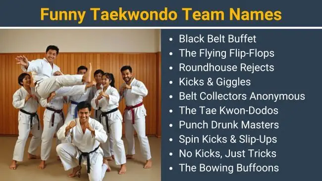 Funny taekwondo team names