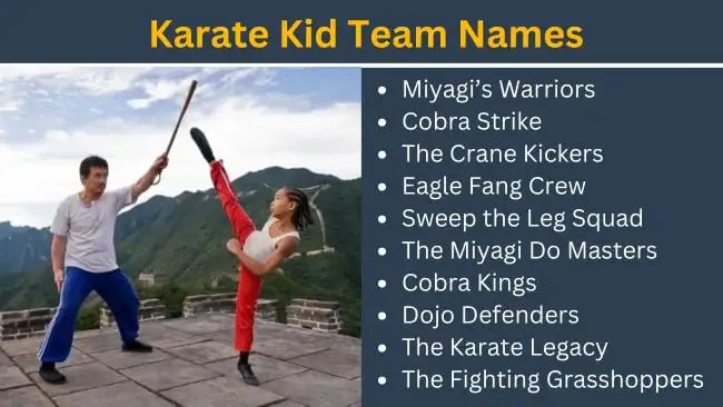 Karate kid team names