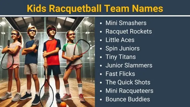 Kids racquetball team names