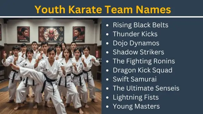 Youth karate team names