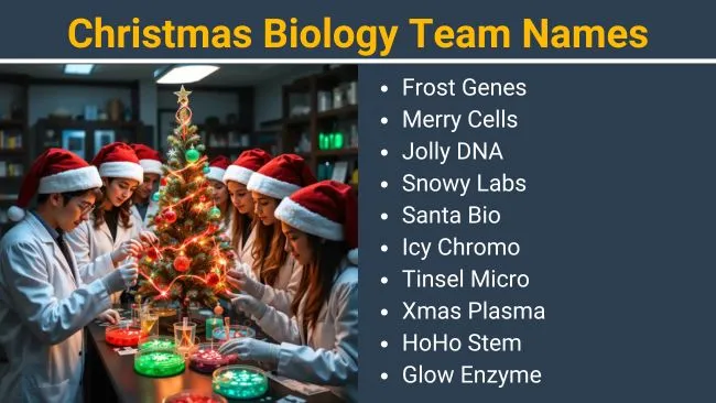 Christmas biology team names