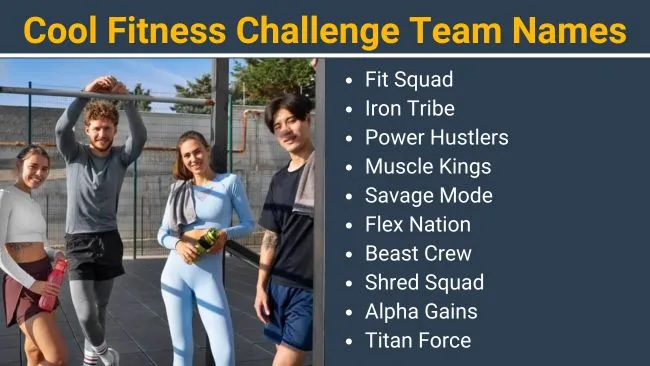 Cool Fitness challenge team names