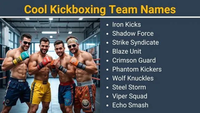 Cool Kickboxing team names