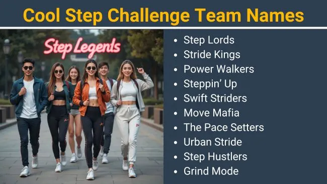 Cool Step Challenge team names