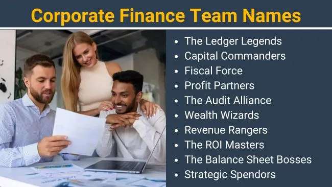 Corporate Finance team names