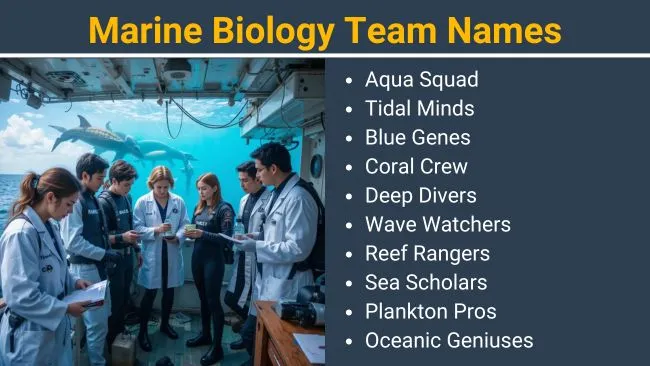 Marine Biology team names