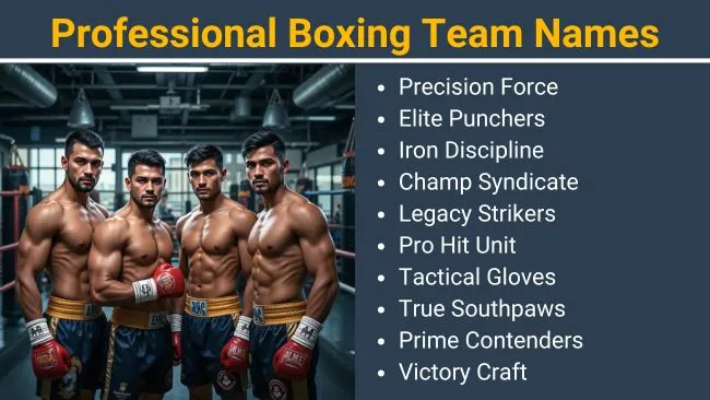 Professional Boxing team names