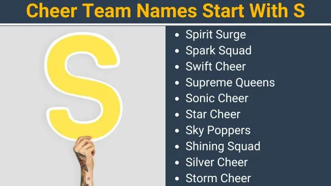 Cheer Team Names Start with s