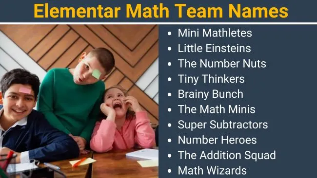 Elementary Math team names
