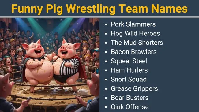 Funny Pig Wrestling team names
