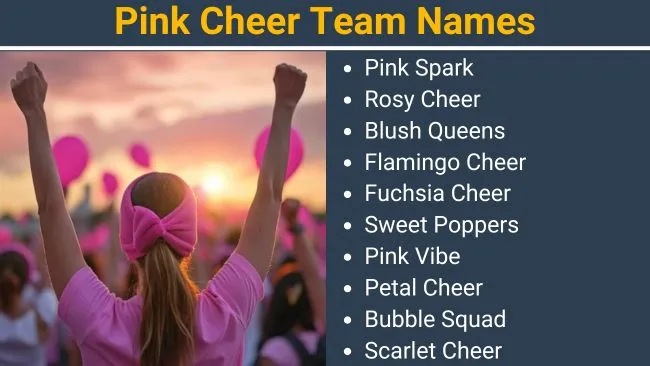 Pink Cheer Team Names