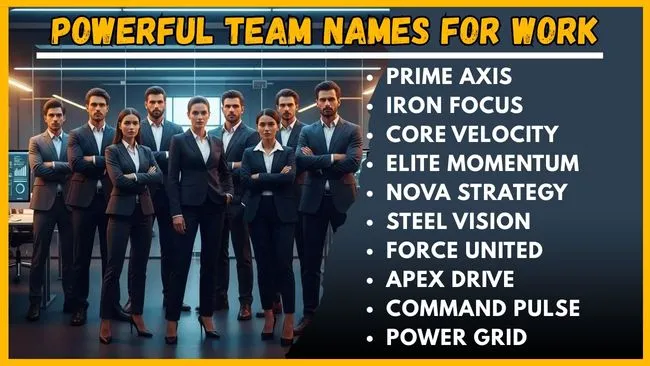 Powerful Team Names For Work