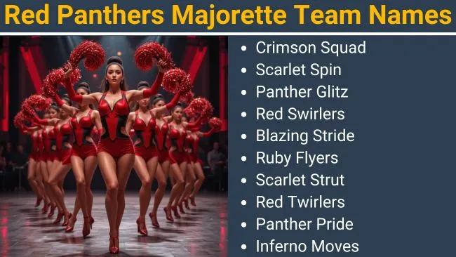 Red Panthers Majorette Team names