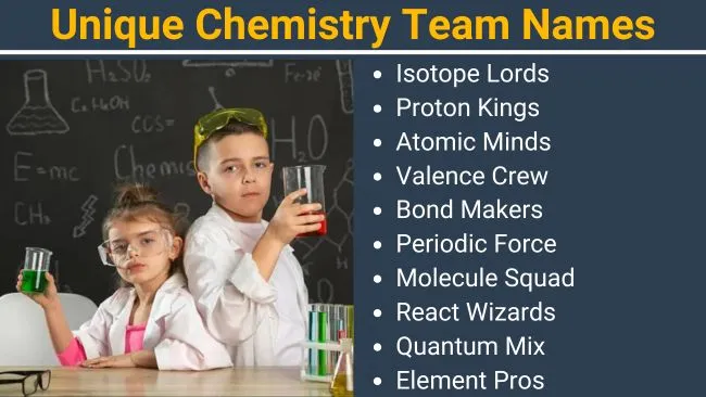 Unique Chemistry team names