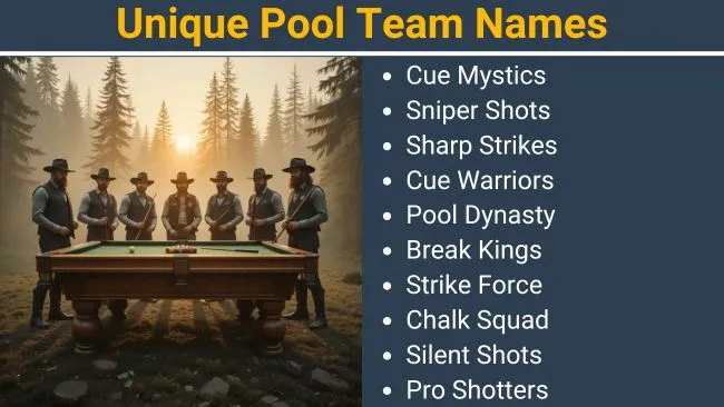 Unique Pool Team Names