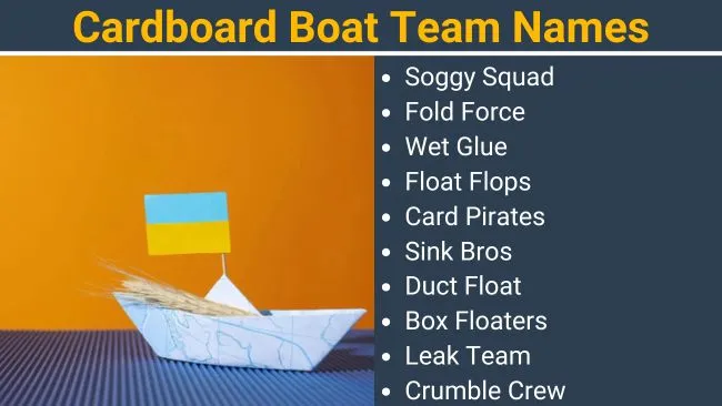 Cardboard Boat Team Names