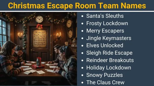 Christmas Escape Room Team Names