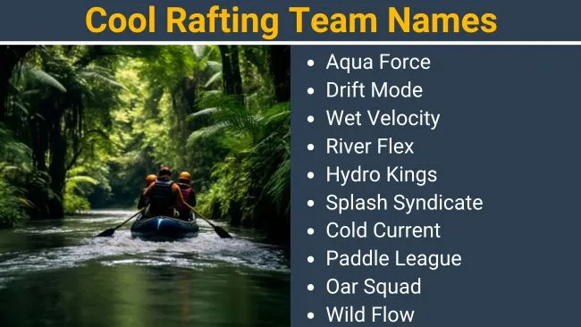 Cool Rafting Team Names