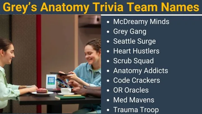 Grey's Anatomy Trivia Team Names