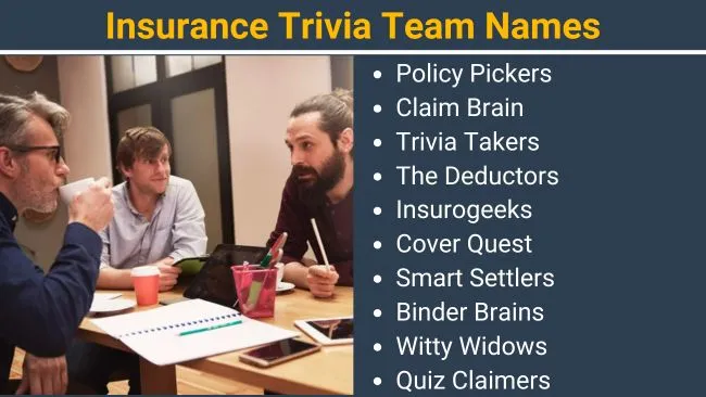 Insurance Trivia Team Names
