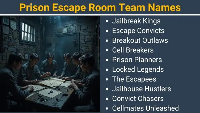 Prison Escape Room Team Names