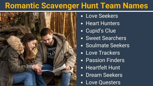 Romantic Scavenger Hunt Team Names
