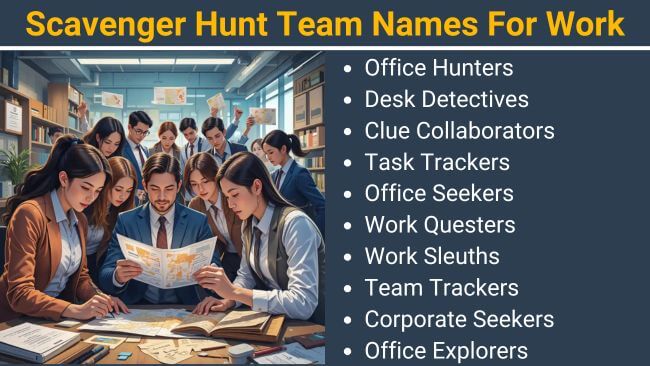 Scavenger Hunt Team Names For Work
