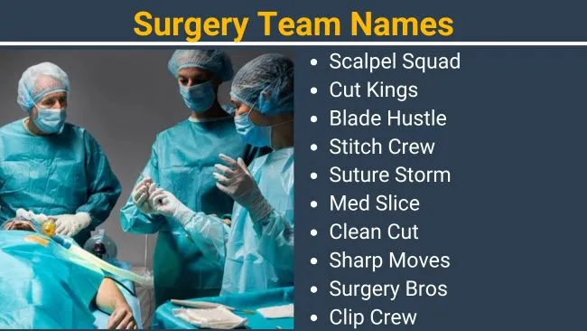 Surgery Team names