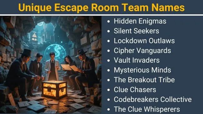 Unique Escape Room Team Names