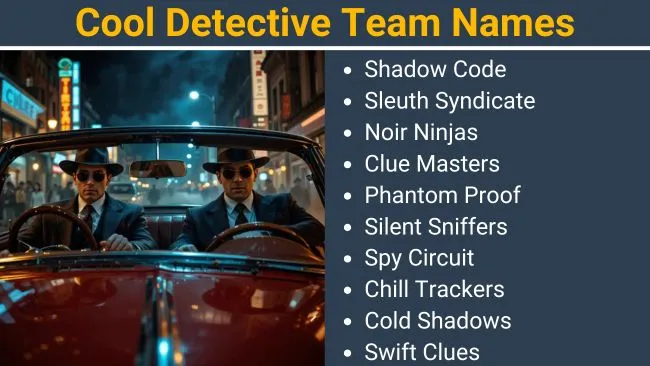 Cool Detective Team Names