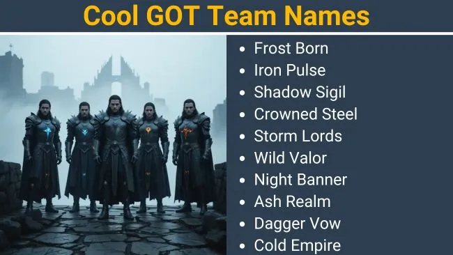 Cool Game of Thrones Team Names