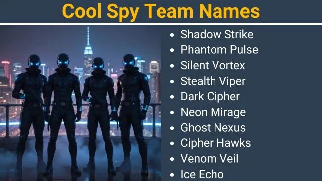 Cool Spy Team Names
