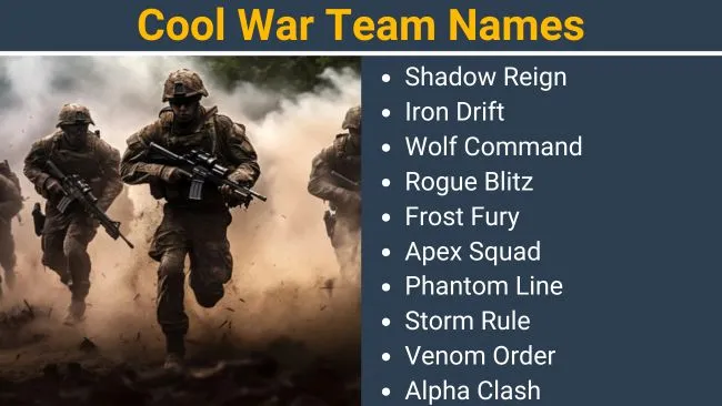 Cool War Team Names