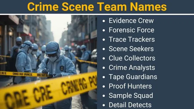Crime Scene Team Names