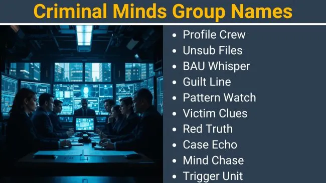 Criminal Minds Group Names