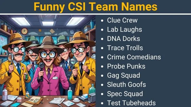 Funny CSI Team Names