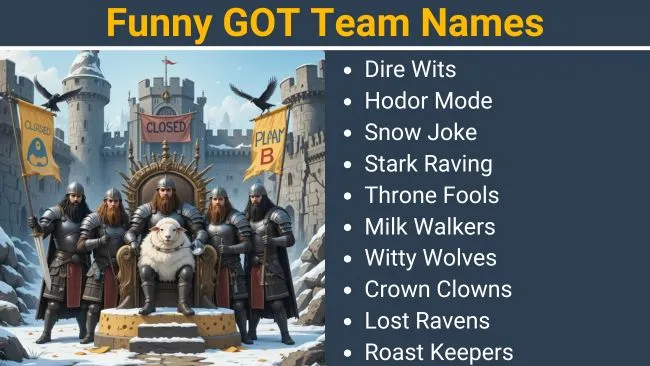 Funny Game of Thrones Team Names