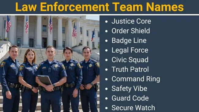 Law Enforcement Police Team Names