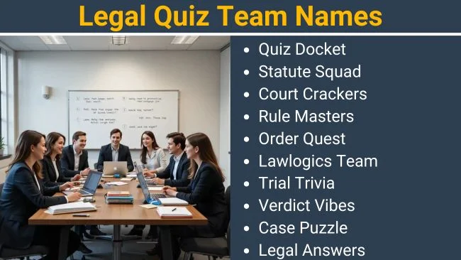 Legal Quiz Team names