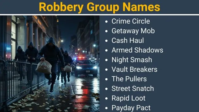 Robbery Group Names