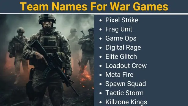 Team Names For War Games