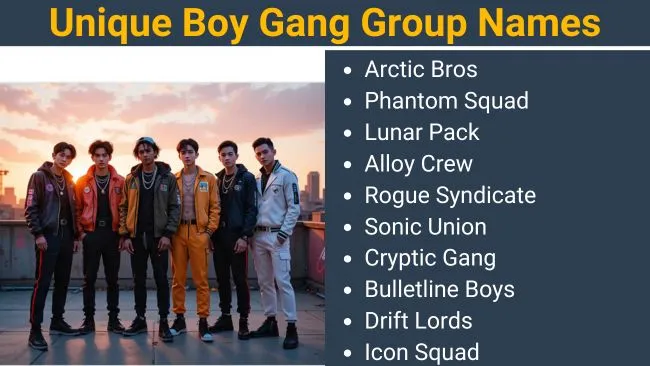 Unique Boy Gang Group Names