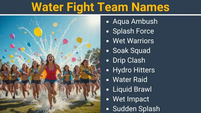 Water Fight Team Names