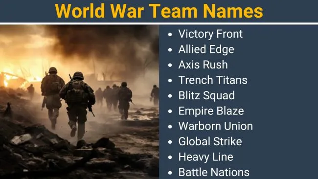 World War Team Names