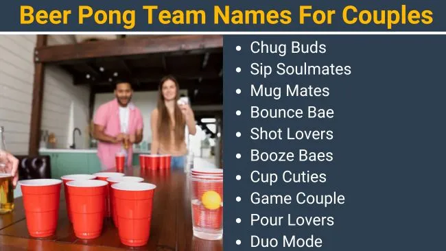 Beer Pong Team Names for couples