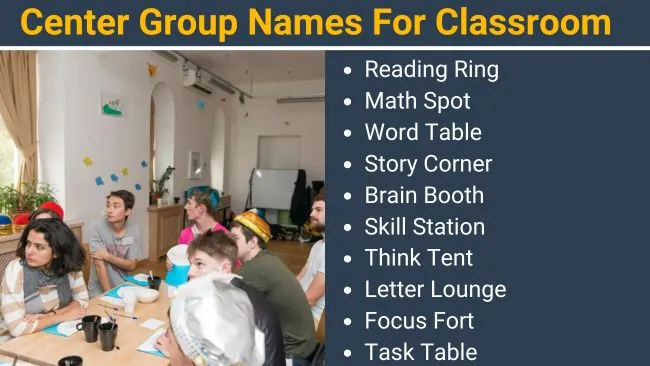 Center Group Names for Classroom